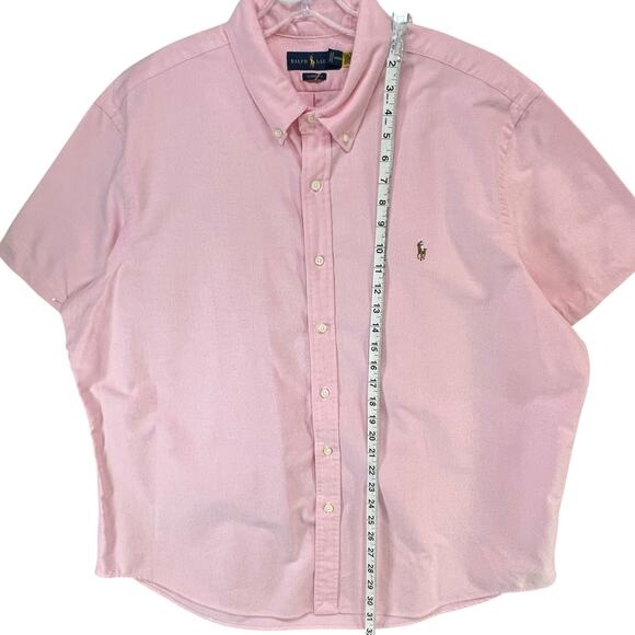 Ralph Lauren Shirt Men XXL Pink Cotton Classic Fit Flesh Pony Button Down Preppy - Picture 7 of 13